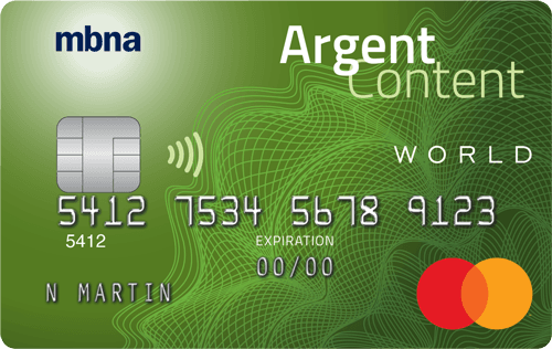 Carte de crédit Mastercardᴹᴰ World Argent Content MBNA