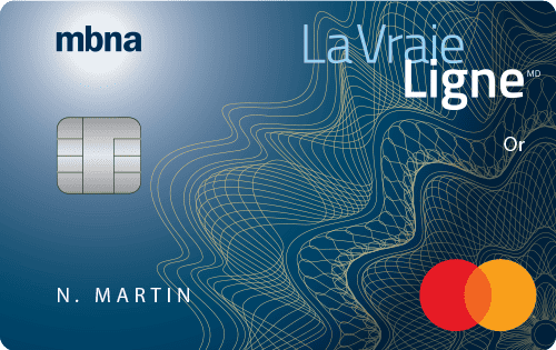 Carte de crédit Mastercardᴹᴰ La Vraie Ligne Orᴹᴰ - Hors Québec
